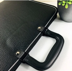 A4 Portfolio Expanding Case with Handles & Strap Zipped Conference File Folderuk - Picture 1 of 5