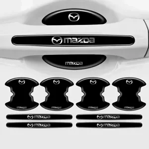 8PCS Black Car Door Handle Bowl Film Sticker Protector Accessories for Mazda - Imagen 1 de 1
