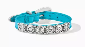 Brighton Harmony Aqua Leather Buckle Bracelet Silver Style 07365E MSRP: $42 NWT - Picture 1 of 3