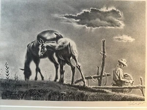 George Schreiber Signed Lithograph “Mare And Colt” AAA Edition 250 VG 1952 - Picture 1 of 9