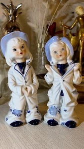 Capodimonte Porzellan Matrosenkinder blau weiß Figuren - Bild 1 von 10