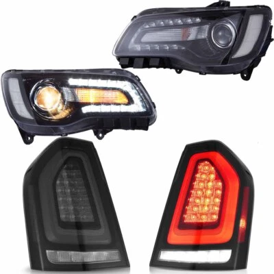 VLAND For 2011-2014 Chrysler 300 LED Headlights + Smoked Tail Lights Plug & Play - Image 1 of 4