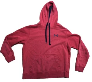 Under Armour Red Pullover Loose Fit Hoodie Staining On Arm Adult XL - Picture 1 of 6