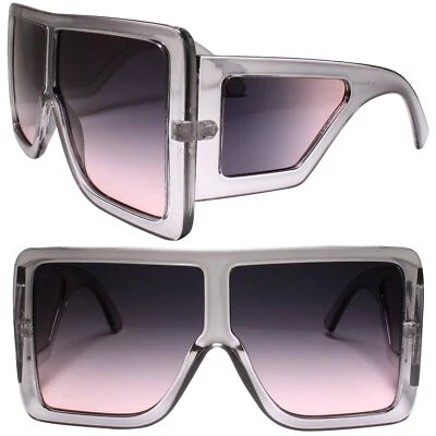 Elegantes Gafas de sol cuadradas grises elegantes de gran tamaño exageradas de lujo para mujer Foto 1 de 3