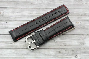 Cinturino Grand Duke Stampa Alligatore Pelle Vitello Nero Resistente All'acqua - Imagen 1 de 5
