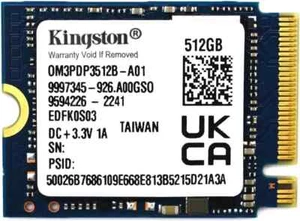 Kingston 512GB NVMe PCIe x4 2400MB/s M.2 2230 3D TLC Steam SSD Solid State Drive - Picture 1 of 2