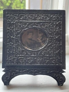 Antique Indian Export Miniature Carved Ebony Frame RARE FIND🦄 - Picture 1 of 11