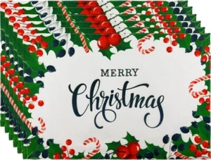 Christmas Placemats Set of 6Washable Two-Double Thickened Heat Resistant Poly... - Picture 1 of 7