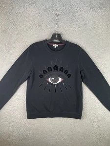 Kenzo Paris Sweatshirt mit bestickten Augen Medium schwarz SLIM Rundhals Grafikdruck - Bild 1 von 11