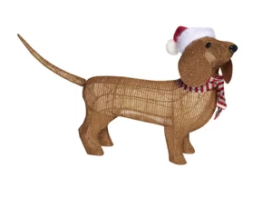 Casalux LED Weihnachtsfigur Dackel Hund mit Timer 70 x 22 x 42cm NEU - Bild 1 von 3