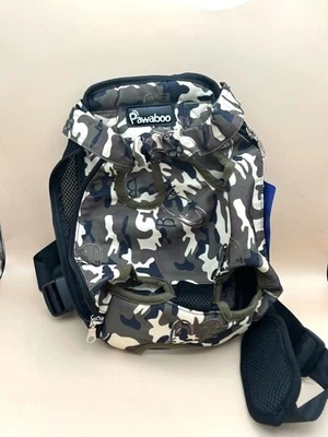 Mochila ajustável Dog Carrier Pawaboo para animais de estimação frente traseira bolsa para cães camuflada média - Imagem 1 de 4