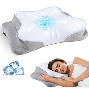 Mokaloo Cervical Cooling Pillow Memory Foam For Side Back Stomach Sleepers - Picture 1 of 5