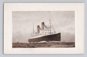 Cunard Line RMS Franconia & Laconia Oceanliner antike umrandete Postkarte - Bild 1 von 2
