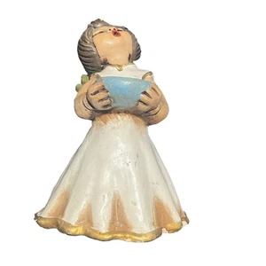 Vintage Original Bozner Engel Thun italienischer Keramik singender Engel weiß Kleid gebraucht - Bild 1 von 15