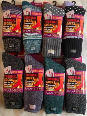 2 Pairs !!! Polar Extreme INSULATED Thermal Women's Socks 5-9 Shoe Sz WONDERFUL - Image 1 of 4