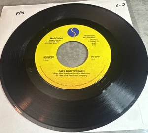 Madonna Rare Promo Papa Don’t Preach 7” Vinyl Record 2 Versions 1986 Sire VG+ - Picture 1 of 3