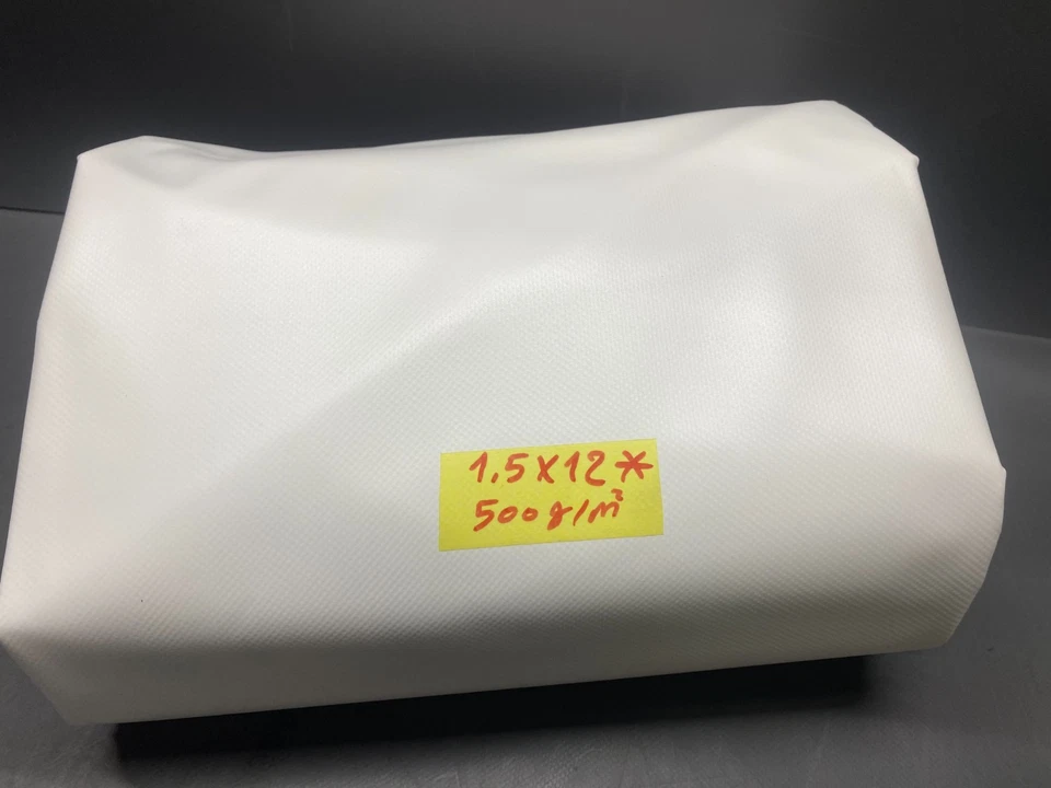 PLANEN ZENTRUM LKW-Plane Abdeckfolie Gewebeplane 1,5 x 12 m Weiß - ca. 500g/m² - B-Ware ***