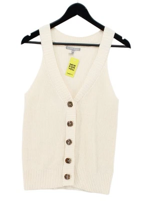 Oliver Bonas Women's Cardigan UK 10 Cream 100% Cotton V-Neck Cardigan - Image 1 of 4