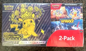 Pokémon Surging Sparks Elite Trainer Box + Booster Bundle, Confezione da 2 - Foto 1 di 3