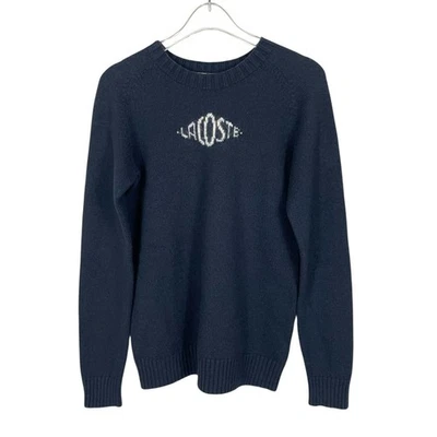 Vintage Lacoste Wool Cotton Crewneck Sweater Preppy Classic Black Size 38 - Image 1 of 4
