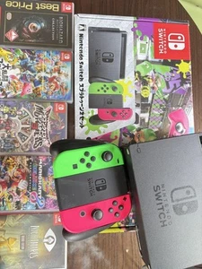 Nintendo Switch Splatoon Limited Edition Console & cartridge 6 piece set Used - Picture 1 of 4