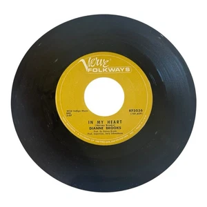 Dianne Brooks 45 RPM Verve Folkways KF5036 In My Heart / I Just Don't Know - Imagen 1 de 5