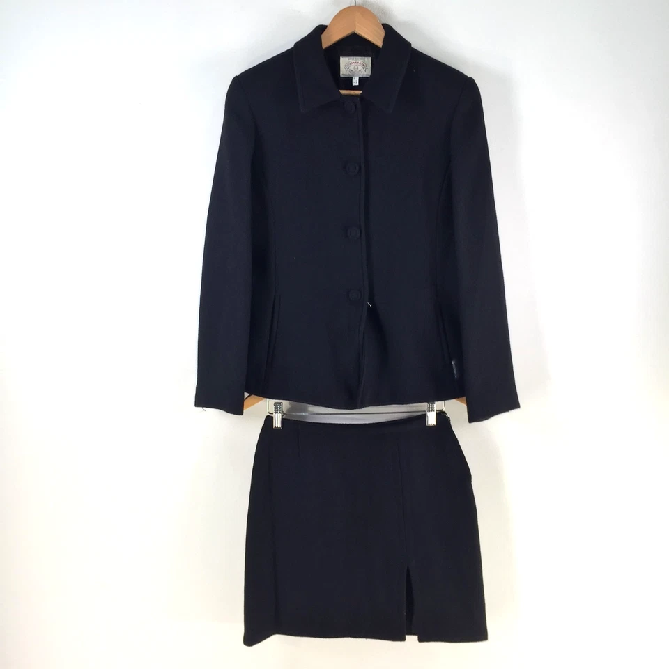 Armani Jeans Mujer Falda Traje Conjunto Reino Unido 12 aus 10 Negro Lana 120734 Foto 1 de 4