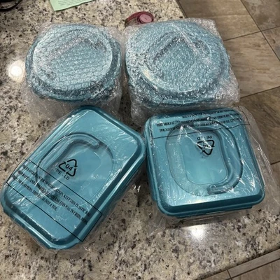 Lock & Lock Teal Blue Storage Containers Set Of 8 New In Box & Wrapped - Image 1 of 4