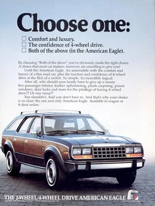 1984 American Eagle: Choose One Comfort and Luxury Vintage Print Ad - Picture 1 of 1