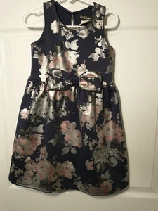 Love 2 Be Loved sz5T girls Dress .Navy Silver - Picture 1 of 10