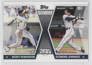2011 Topps Diamond Duos Series 1 Rickey Henderson Desmond Jennings Rookie RC HOF