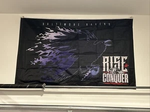 2024 NFL Baltimore Ravens Rise and Conquer Flag With Top Grommets 3x5’ - Picture 1 of 1