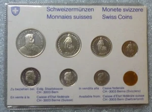 1976 SWITZERLAND - COMPLETE MINT BU UNC SET (8) - RAPPEN & FRANC - SWISS MINT - Picture 1 of 5