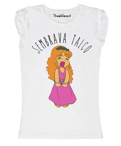 New T-Shirt Donna Fiammata Pollon Sembrava Talco Idea Regalo - Imagen 1 de 1