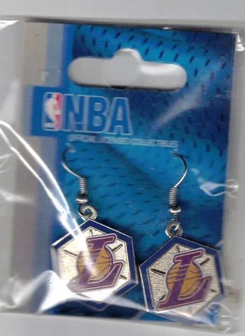 NBA Los Angeles Lakers Hexagon Style Dangle Earrings NEW Cover
