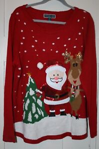 Karen Scott Red Holiday Knit Pullover Sweater Women's Size 3X