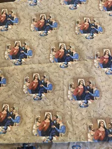 JESUS CHRIST LAST SUPPER Cotton FABRIC NEW Quilt Christian Crafts Sew BTHY - Picture 1 of 5