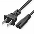 2-Prong Port AC Power Cord Cable 6FT for for PS3 PS4 Slim Laptop Adapter Black