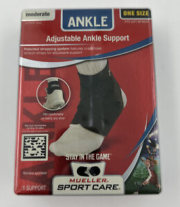 Mueller Sport Care Adjustable Ankle Support w/ Straps Left Or Right One Size NEW