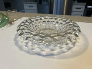 Vintage Fostoria American Glass Clear Rolled Edge Centerpiece Bowl 12" - Picture 1 of 9