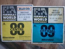 ticket Pass Paddock  Formule 1 senna Silverstone F1 Media Parking 1988 1989 1990