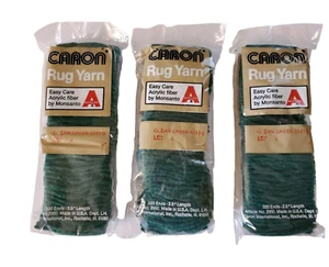 Alfombra gancho pestillo caron precortada hilo acrílico punta de aguja verde 0141-0 lote de 3 de colección - Imagen 1 de 2
