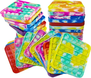12 PCS Pop Fidget Sensory Toys for Party Favors,Push Pop Bubble Silicone Squeeze - Picture 1 of 14