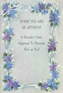 Tarjeta dulce vintage GET WELL ACCIDENT para alguien agradable de American Greetings +✉ - Imagen 1 de 6