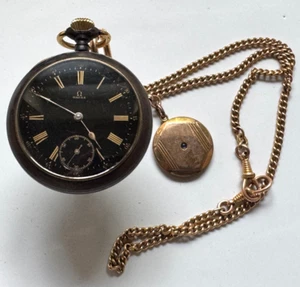 OMEGA  WK I - sehr seltene Taschenuhr Herren  mit Uhrenkette  - Werk läuft - Bild 1 von 9