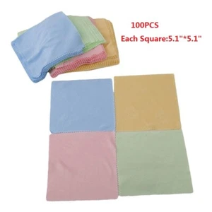 TechTongda 100pcs 5*5" Microfiber Glasses Cleaning Cloth Brand New High Quality - Picture 1 of 10