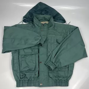 Vintage 90s Robert Edwards Green Military Style Hunting Jacket Coat Men's Large - Picture 1 of 24