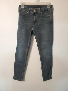 Calvin Klein Jeans CKJ 011 Skinny Leg Women's 26 x 28 Blue Mid Rise Whisker - Picture 1 of 7