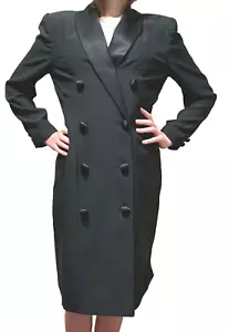 Liz Claiborne Kleid Größe 4 zierlich schwarz, lange Ärmel, vorne offen, zur Arbeit getragen! - Bild 1 von 12