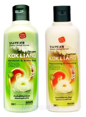 SET OF KOK LIANG ANTI HAIR LOSS DANDRUFF HERBAL SHAMPOO + CONDITIONER NATURAL - Image 1 of 4